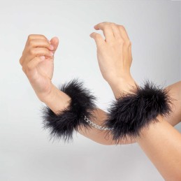 Menottes plumes secret play - Noir Taille unique - Secret Play - Masque