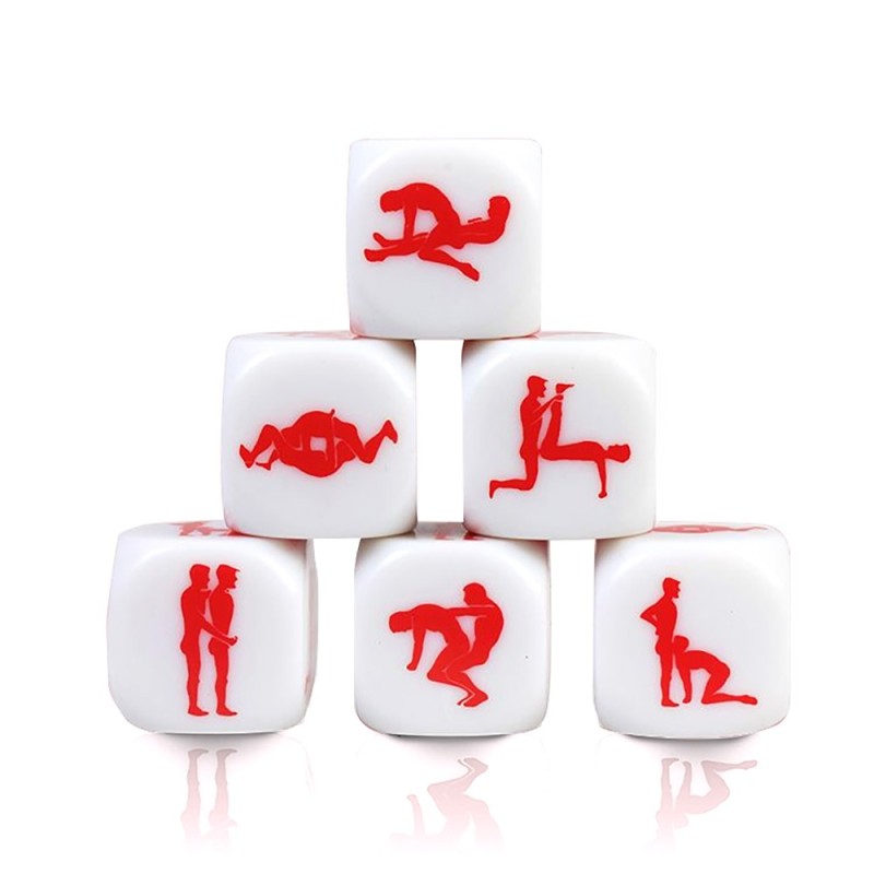 Dé Kamasutra Gay - Blanc et rouge Taille unique - Secret Play - Dé Kamasutra Gay - Blanc et rouge Taille unique - Secret Play -