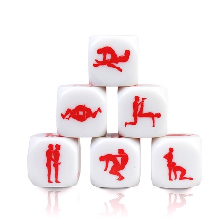 Dé Kamasutra Gay - Blanc et rouge Taille unique - Secret Play -