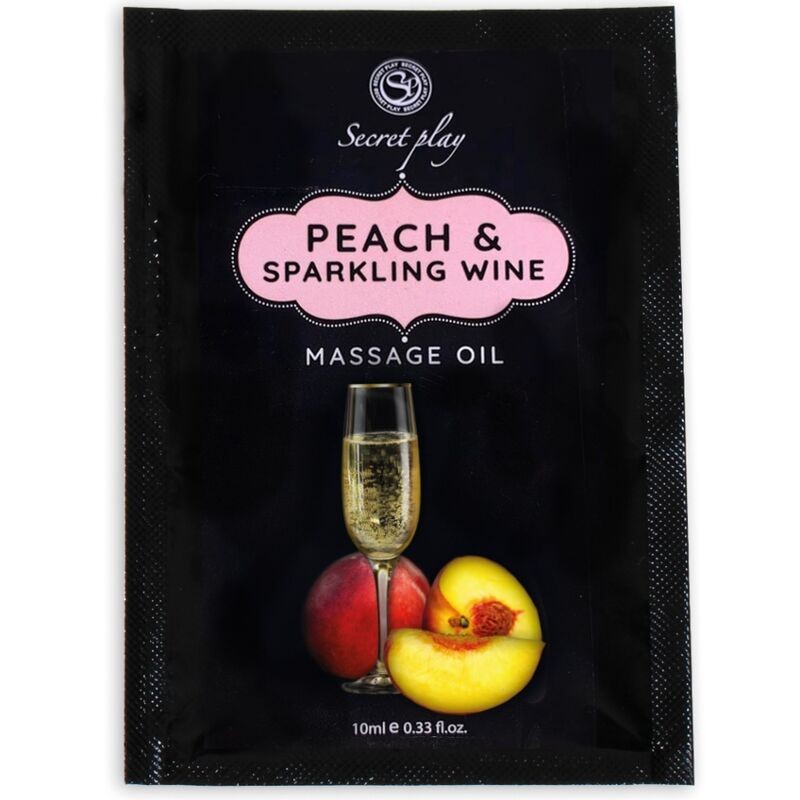 SECRETPLAY - PÊCHE & VIN MOUSSEUX HUILE DE MASSAGE SACHET 10 ML SECRETPLAY - PÊCHE & VIN MOUSSEUX HUILE DE MASSAGE SACHET 10 ML