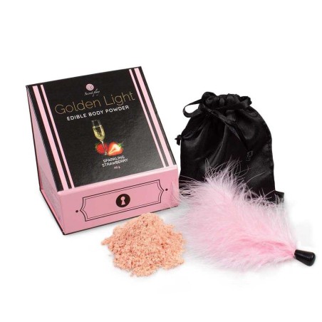 Poudre comestible vin pétillant fraise et plumeau - Secret play Taille unique - Secret Play - Poudre comestible vin pétillant fraise et plumeau - Secret play Taille unique - Secret Play -
