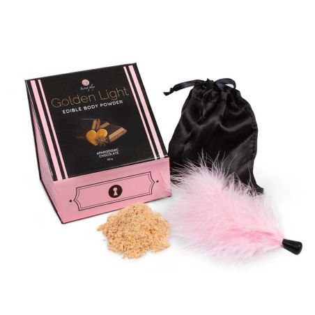 Poudre comestible chocolat aphrodisiaque et plumeau - Secret play Taille unique - Secret Play - Poudre comestible chocolat aphrodisiaque et plumeau - Secret play Taille unique - Secret Play -