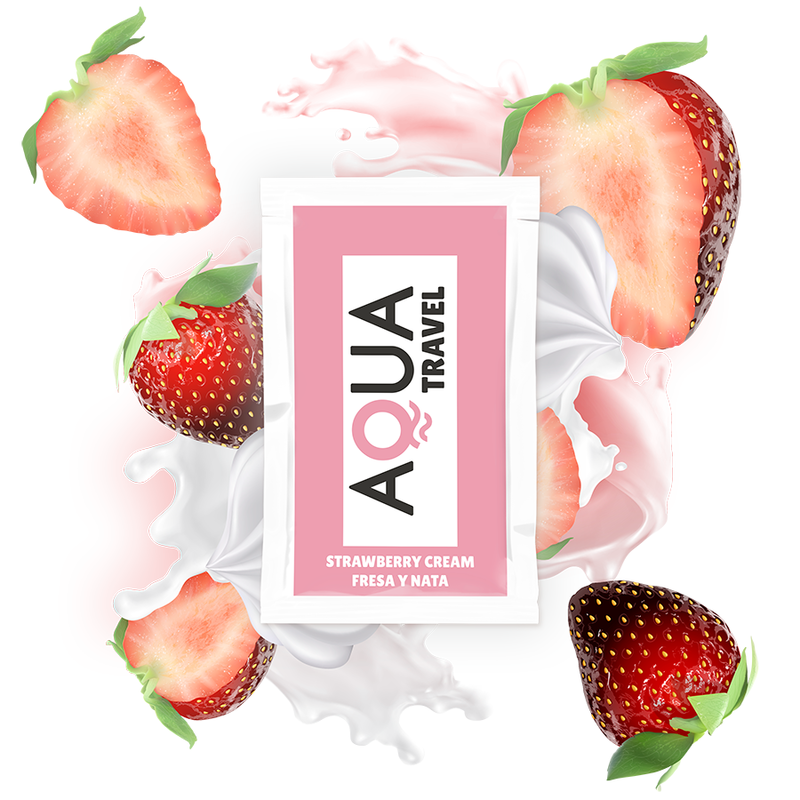 AQUA TRAVEL - LUBRIFIANT À BASE D'EAU SAVEUR CRÈME DE FRAISE 6 ML AQUA TRAVEL - LUBRIFIANT À BASE D'EAU SAVEUR CRÈME DE FRAISE 6 ML