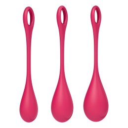Boules de Geisha Satisfyer Yoni Power 1 - Set de 3 - Rouge Boules de Geisha Satisfyer Yoni Power 1 - Set de 3 - Rouge