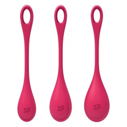 Boules de Geisha Satisfyer Yoni Power 1 - Set de 3 - Rouge Boules de Geisha Satisfyer Yoni Power 1 - Set de 3 - Rouge
