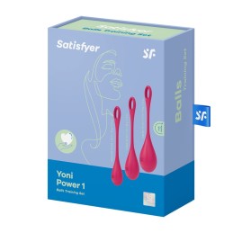 Boules de Geisha Satisfyer Yoni Power 1 - Set de 3 - Rouge Boules de Geisha Satisfyer Yoni Power 1 - Set de 3 - Rouge