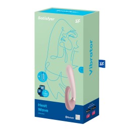 Stimulateur clitoridien et Vibromasseur point G Satisfyer Heat Wave Connect App - Mauve Taille unique