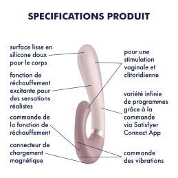 Stimulateur clitoridien et Vibromasseur point G Satisfyer Heat Wave Connect App - Mauve Taille unique