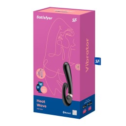 Stimulateur clitoridien et Vibromasseur point G Satisfyer Heat Wave Connect App - Noir Taille unique