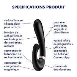 Stimulateur clitoridien et Vibromasseur point G Satisfyer Heat Wave Connect App - Noir Taille unique