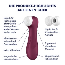 Pro 2 Génération 3 Air pluse - Bordeaux Satisfyer Taille unique Pro 2 Génération 3 Air pluse - Bordeaux Satisfyer Taille unique