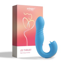 JOI THRUST bleu - Vibromasseur point G - léche-clitoris - va et vient contrélé par application  - Honey Play box - Vibrateurs