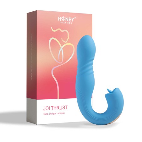 JOI THRUST bleu - Vibromasseur point G - léche-clitoris - va et vient contrélé par application  - Honey Play box - Vibrateurs