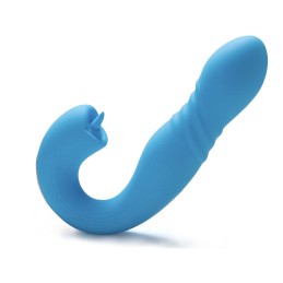 JOI THRUST bleu - Vibromasseur point G - léche-clitoris - va et vient contrélé par application