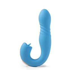 JOI THRUST bleu - Vibromasseur point G - léche-clitoris - va et vient contrélé par application