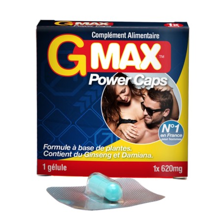 Gmax Power Caps Homme - 1 gélule Taille unique - Gmax - Stimulants Gmax Power Caps Homme - 1 gélule Taille unique - Gmax - Stimulants