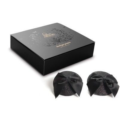 Cache-tétons Burlesque Noeud et Paillettes - Noir Taille unique - Bijoux Indiscrets - Lingerie Femme