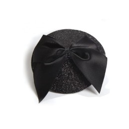 Cache-tétons Burlesque Noeud et Paillettes - Noir Taille unique - Bijoux Indiscrets - Lingerie Femme