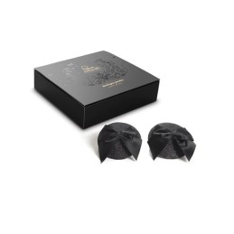 Cache-tétons Burlesque Noeud et Paillettes - Noir Taille unique