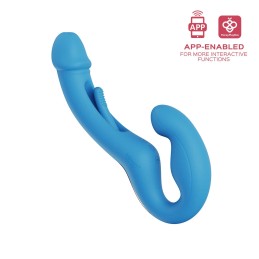 Harmony Duo Strap on vibrant avec tapotage - Bleu  - Honey Play box - Harnais
