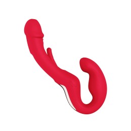Harmony Duo Strap on vibrant avec tapotage - Rouge Harmony Duo Strap on vibrant avec tapotage - Rouge