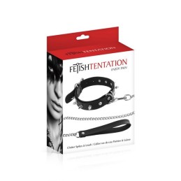 Collier é pointes métal et laisse Fétish Tentation  - Fetish Tentation - BDSM
