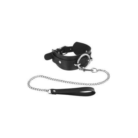 Collier noir anneau et laisse Fétish Tentation  - Fetish Tentation - BDSM