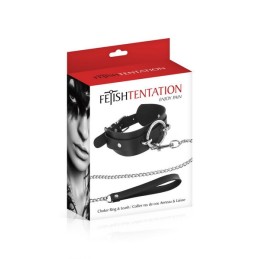 Collier noir anneau et laisse Fétish Tentation  - Fetish Tentation - BDSM