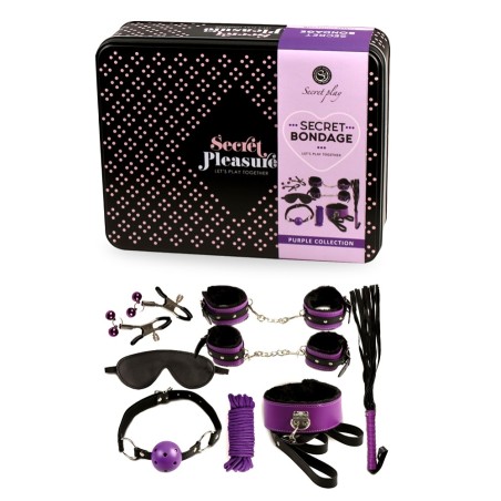Secret Bondage : Ensemble BDSM 8 pcs 6197 - Noir et Violet Taille unique - Secret Play - BDSM Secret Bondage : Ensemble BDSM 8 pcs 6197 - Noir et Violet Taille unique - Secret Play - BDSM