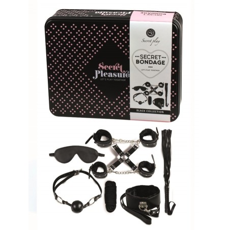 Secret Bondage : Ensemble BDSM 8 pcs 6148k - Noir Taille unique - Secret Play - BDSM