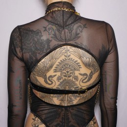 Harnais de poitrine triangle et chaines Gold Taille unique