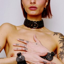 Collier en cuir tressé Noir  - The Sinners - BDSM
