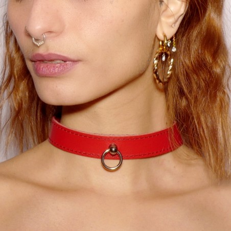 Collier fin anneau Rouge  - The Sinners - BDSM Collier fin anneau Rouge  - The Sinners - BDSM
