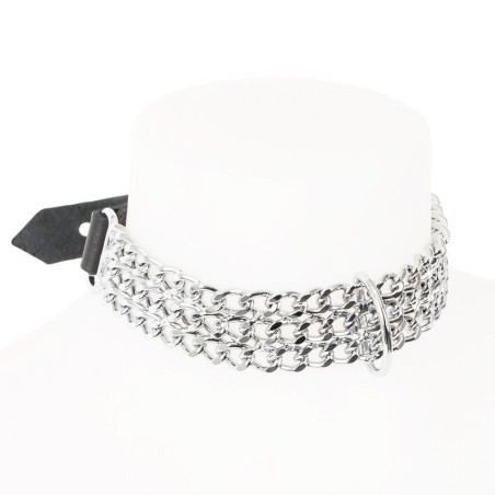 Collier Chaines cuir noir  - The Sinners - BDSM Collier Chaines cuir noir  - The Sinners - BDSM
