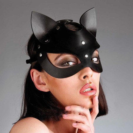 Masque Catwoman Cuir Noir  - The Sinners - BDSM Masque Catwoman Cuir Noir  - The Sinners - BDSM