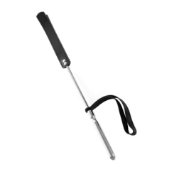 Cravache Métal Courte méche Longue Noir  - The Sinners - BDSM