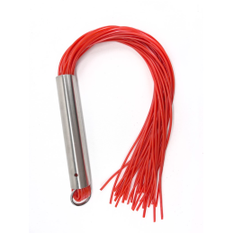 Martinet homme rouge manche métal laniéres en PVC  - The Sinners - BDSM