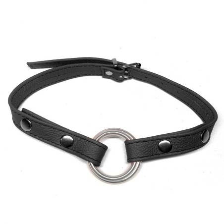 Baillon Anneau cuir noir  - The Sinners - BDSM Baillon Anneau cuir noir  - The Sinners - BDSM