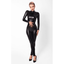 Cage Combinaison avec fermeTaille uniqueres é glissiére et anneau S - Noir Handmade - Lingerie Femme