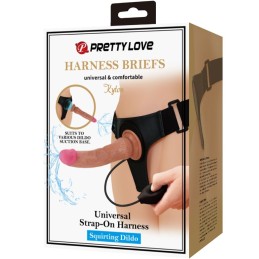 PRETTY LOVE - CULOTTE HARNAIS UNIVERSELLE KYTON AVEC GODE SQUIRTING 19 CM MULATO PRETTY LOVE - CULOTTE HARNAIS UNIVERSELLE KYTON AVEC GODE SQUIRTING 19 CM MULATO
