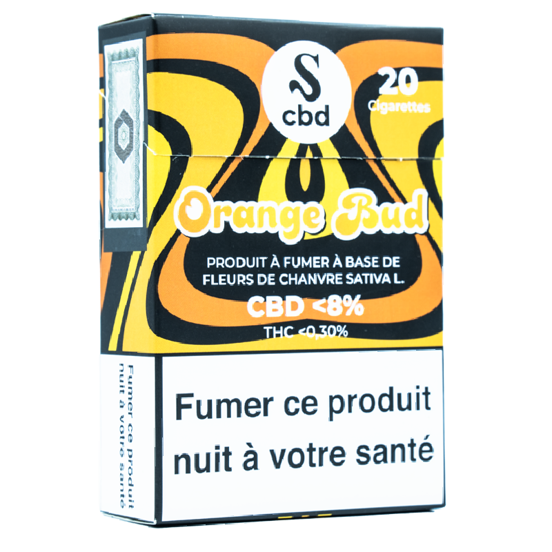 Paquet 20 cigarettes CBD Orange Bud - Pratiques & Relaxantes Paquet 20 cigarettes CBD Orange Bud - Pratiques & Relaxantes