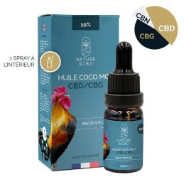 Huile CBD/CBG Coco MCT 10% - Large spectre sans THC