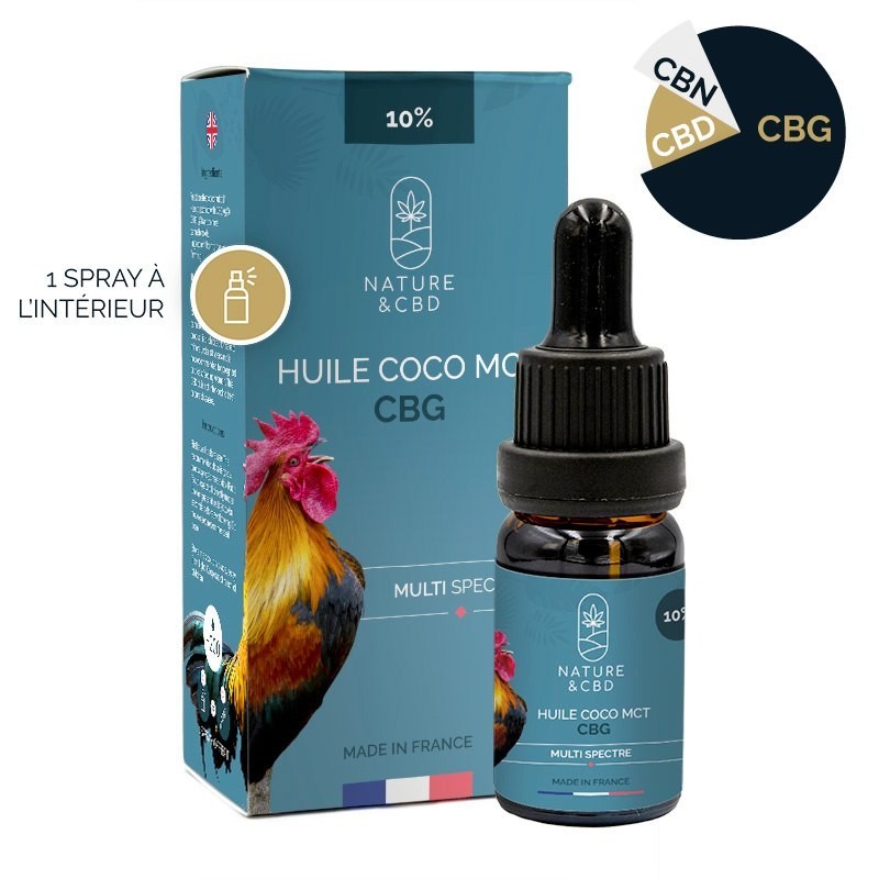 Huile CBG Coco MCT 10% - Large spectre CBG, CBD, CBN