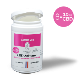 Gélules CBD Chien D-Stress - 10mg | Relaxation et gestion du stress canin