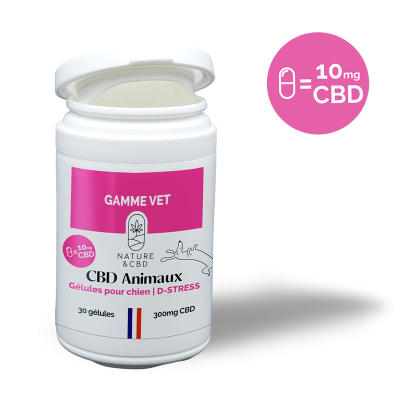 Gélules CBD Chien D-Stress - 10mg | Relaxation et gestion du stress canin Gélules CBD Chien D-Stress - 10mg | Relaxation et gestion du stress canin