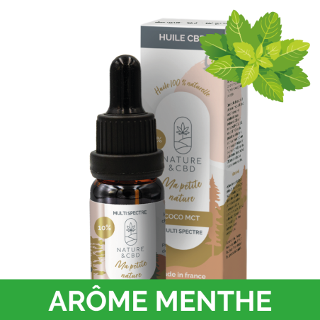 Huile CBD coco à la menthe 10%, 20% et 30% 10ml