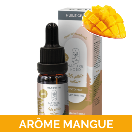 Huile CBD coco à la mangue 10%, 20% ou 30% 10 ml