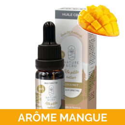 Huile CBD coco à la mangue 10%, 20% ou 30% 10 ml