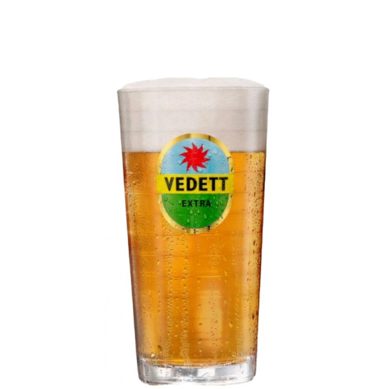 Verre Vedett 25 cl rétro et moderne avec effet abeillé miroir, idéal pour bières
