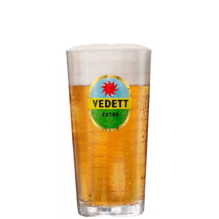 Verre Vedett 25 cl rétro et moderne avec effet abeillé miroir, idéal pour bières